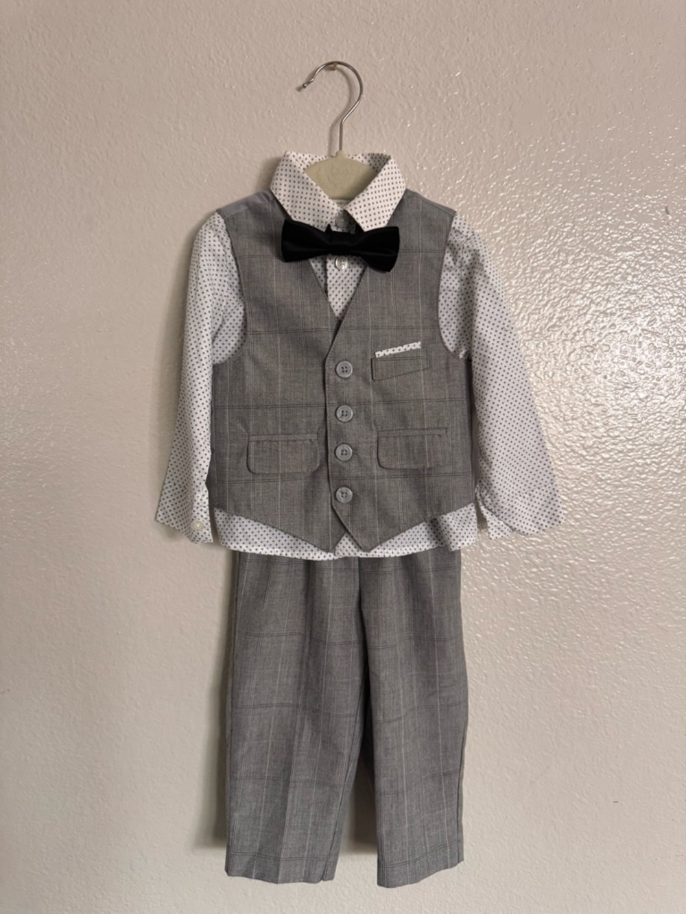 Van Heusen White Shirt with Black Cross Print